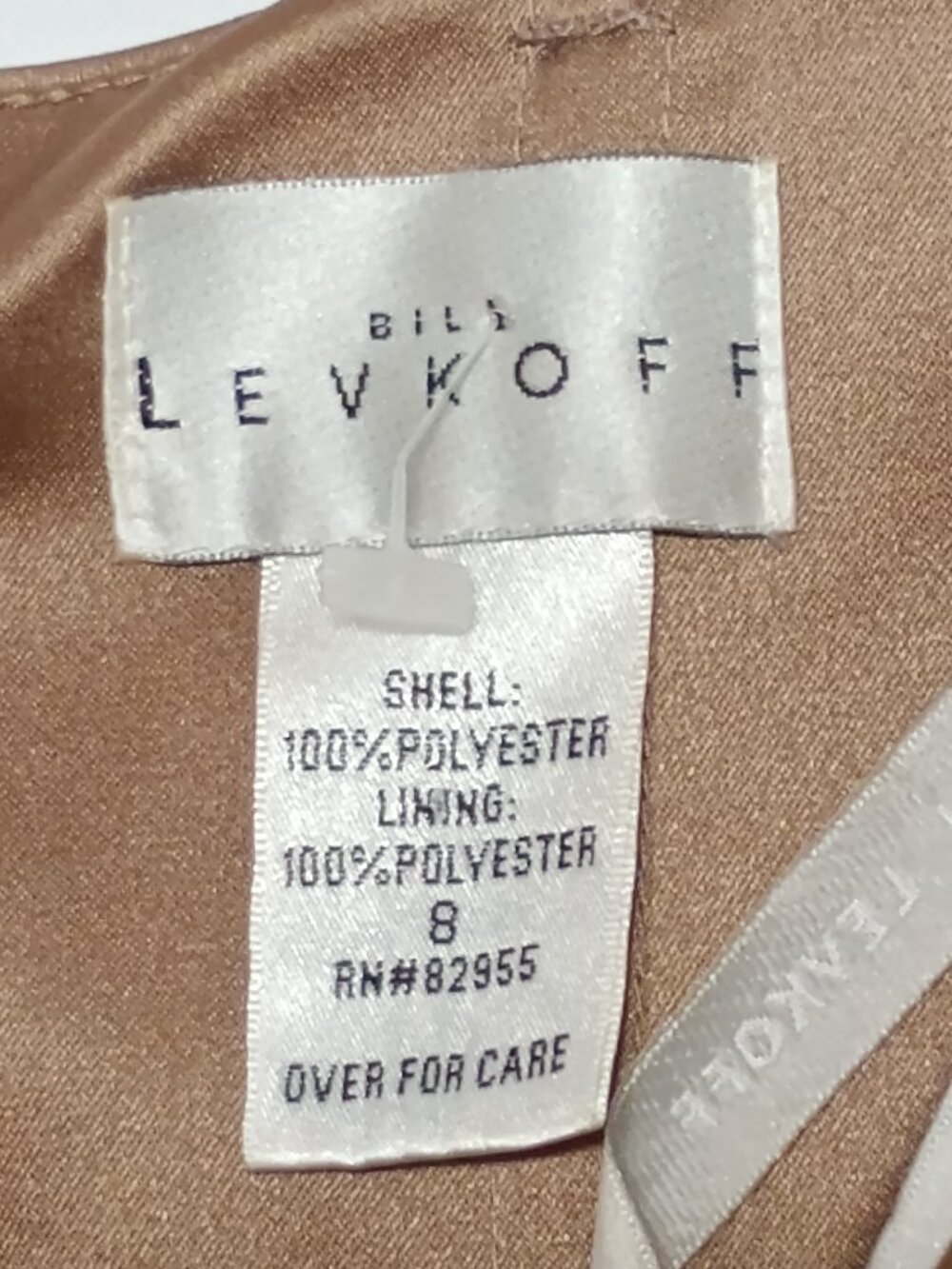Bill Levkoff Size 8 Taupe Satin Strapless Cocktail Dress Bridesmaid Formal - Picture 5 of 9